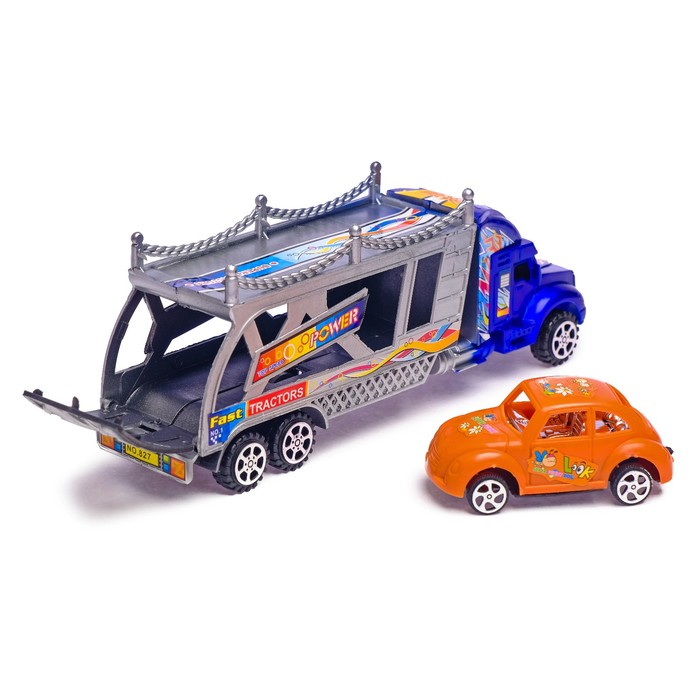 Грузовик инерционный "Автовоз", с машинкой, цвета МИКС