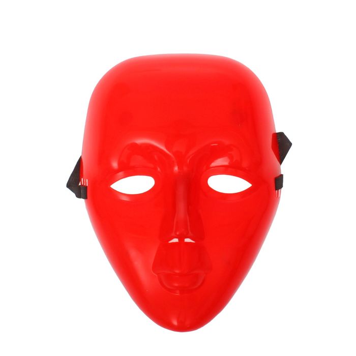 Карнавальная маска пластик "Лицо", цвет красный