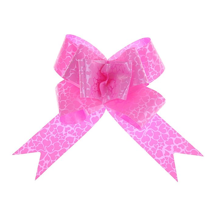 Бант-бабочка №3 "Сердца", цвет розовый