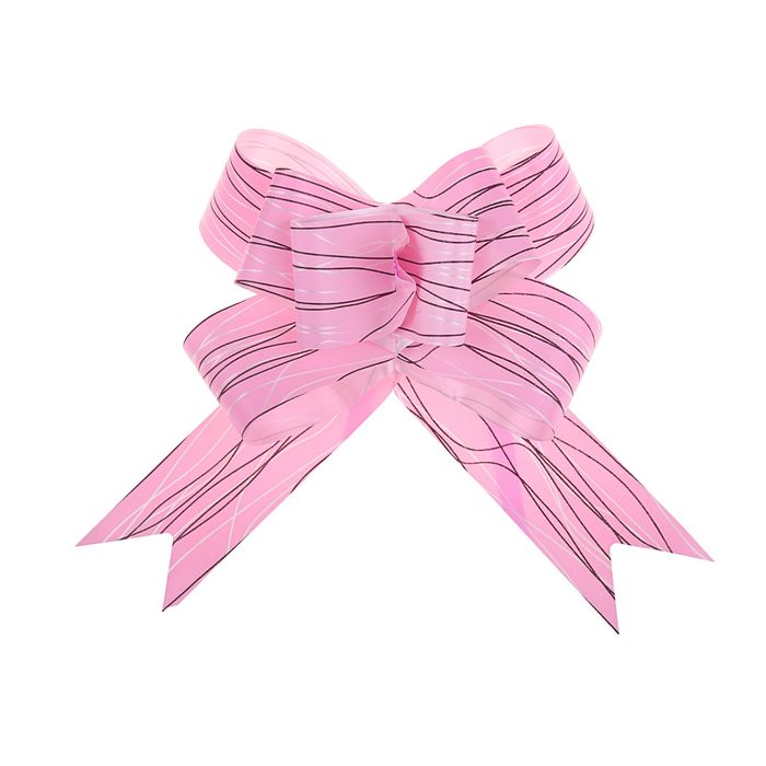 Бант-бабочка №3 "Линии", цвет розовый
