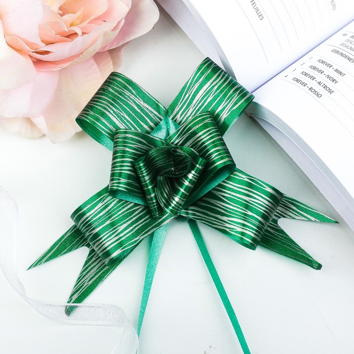 Бант-бабочка №3 "Линии", цвет зелёный