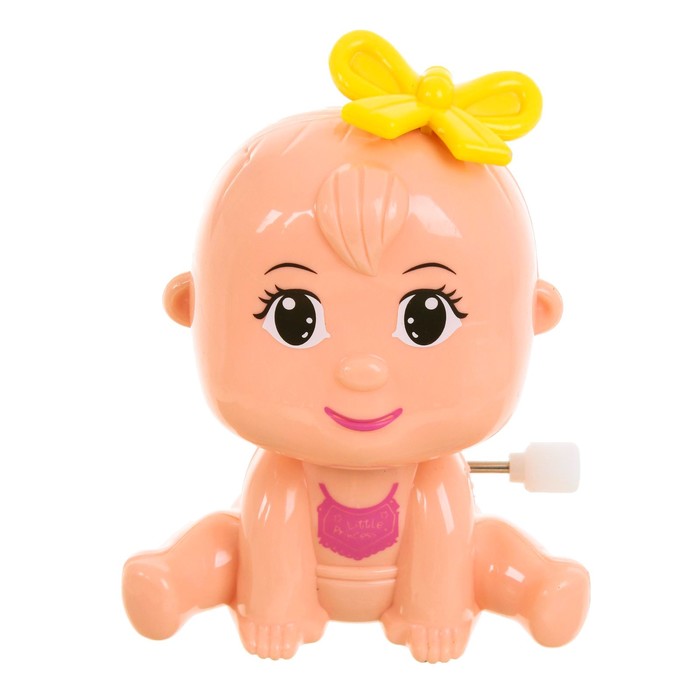 Игрушка заводная "Пупсик в слюнявчике", МИКС