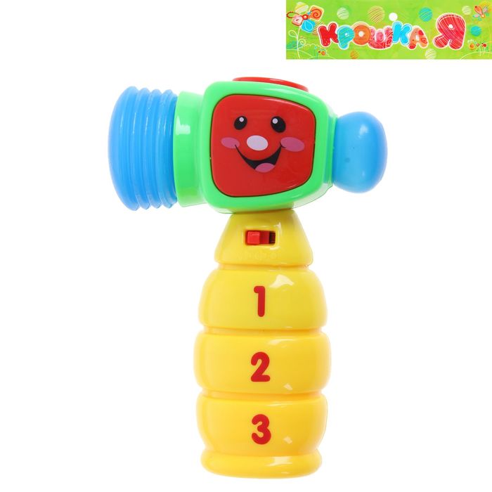 Молоток музыкальный "Смайлик", световой эффект, громкость регулируется, МИКС