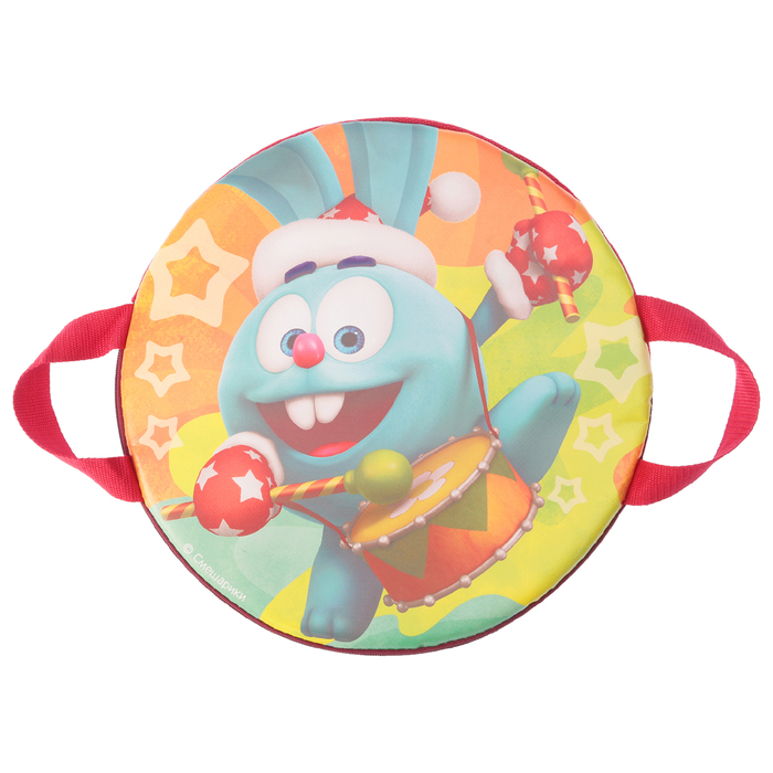 Санки-ледянки «Крош с барабаном», диаметр 35 см, цвет МИКС