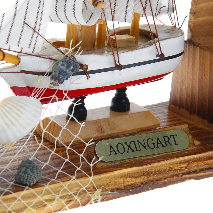 Набор настольный «Корабль с сетью» с визитницей, микс, 25,5 х 6,3 х 5 см