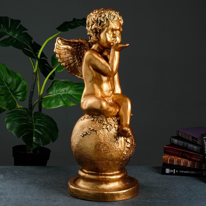 Статуэтка «Ангел на шаре», цвет бронзовый, 30 × 30 × 60 см