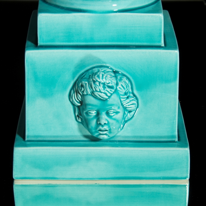 Ваза интерьерная "Ангелы" бирюзовая глянцевая