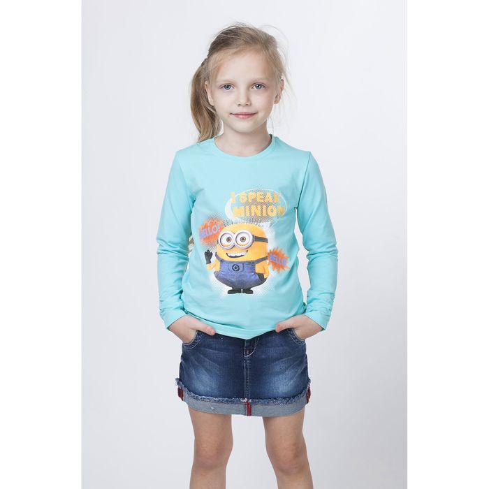 Джемпер для девочки "Миньоны", рост 128 см (68), цвет ментол ZG 03409_Д
