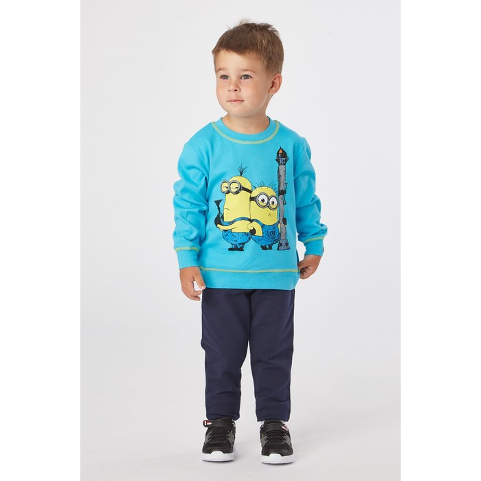 Джемпер для мальчика "Миньоны", рост 98 см (56), цвет голубой ZB 23002_Д