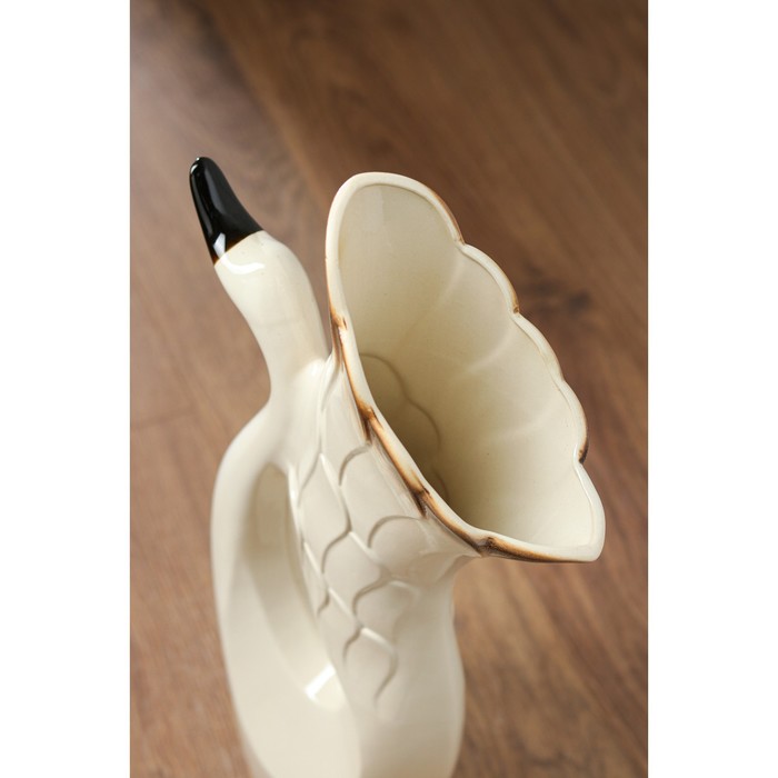 Ваза напольная "Лебедь" белая, микс