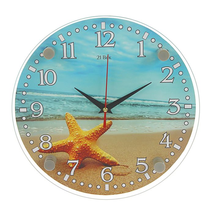 Часы настенные круглые "Морская звезда", 24х24 см микс