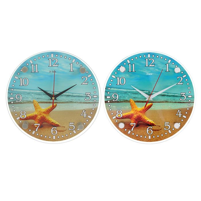 Часы настенные круглые "Морская звезда", 24х24 см микс