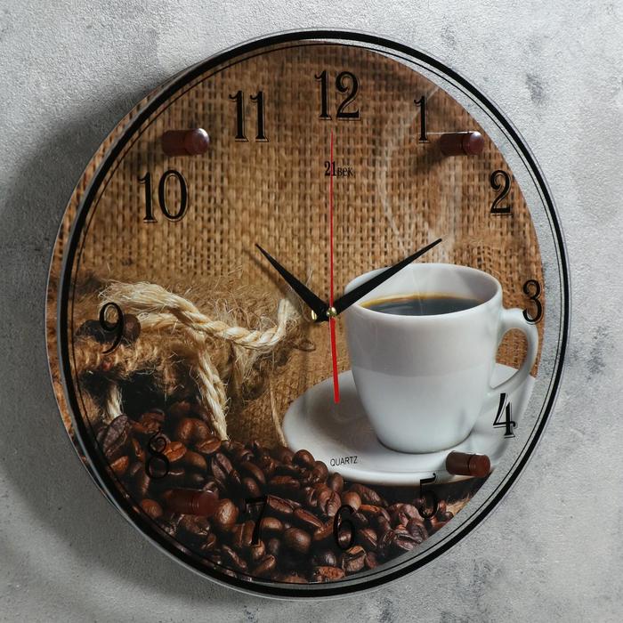 Часы настенные овальные "Кофе, зерна", 35х46 см