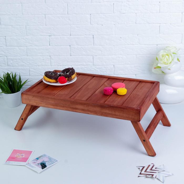столик для завтрака складной 50×30см цвет орех сонома Столик для завтрака складной, 50×30см, морёный