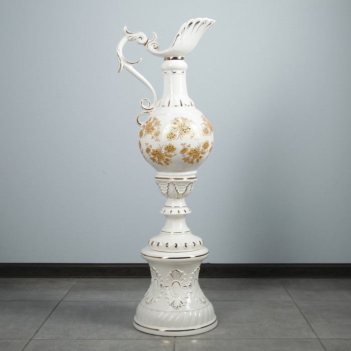 Ваза напольная "Кувшин" подставка, белая