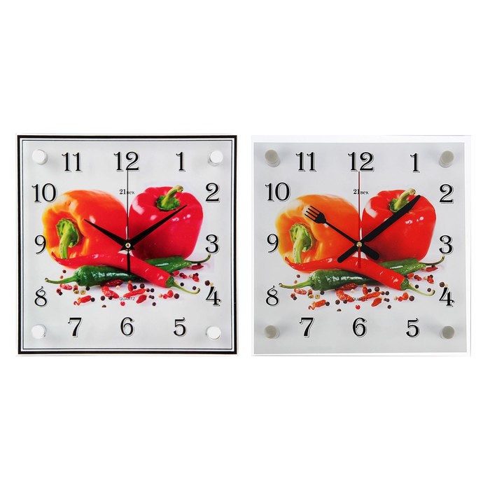 Часы настенные квадратные "Перец", 25х25 см микс