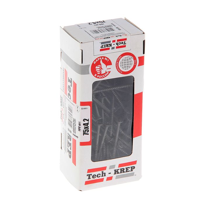 Саморезы по металлу TECH-KREP, ШСГМ, 4.2х75 мм, оксид, частая резьба, 100 шт.