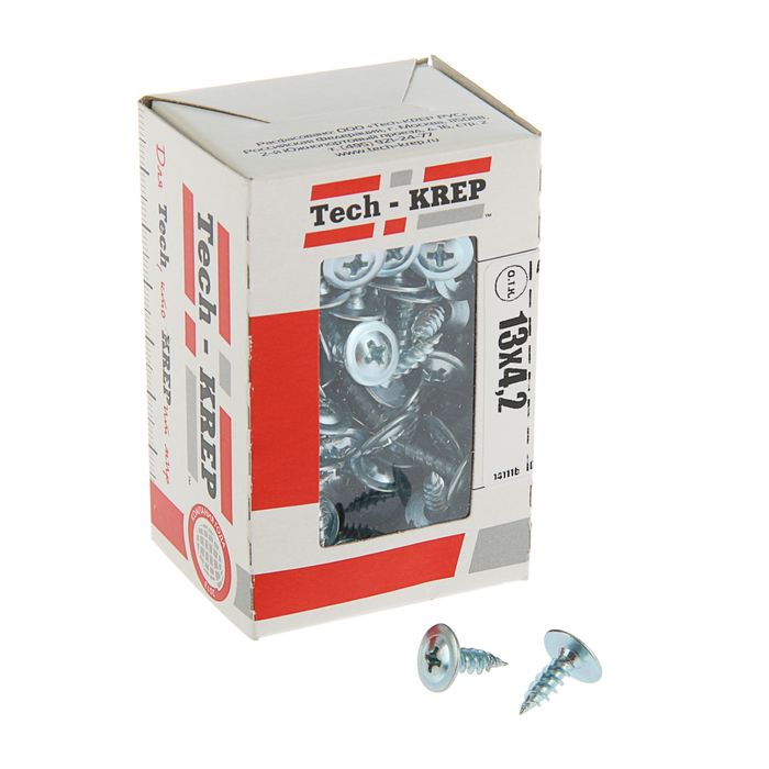 Саморезы с прессшайбой TECH-KREP, ШСММ, 4.2х13 мм, острый, 200 шт.
