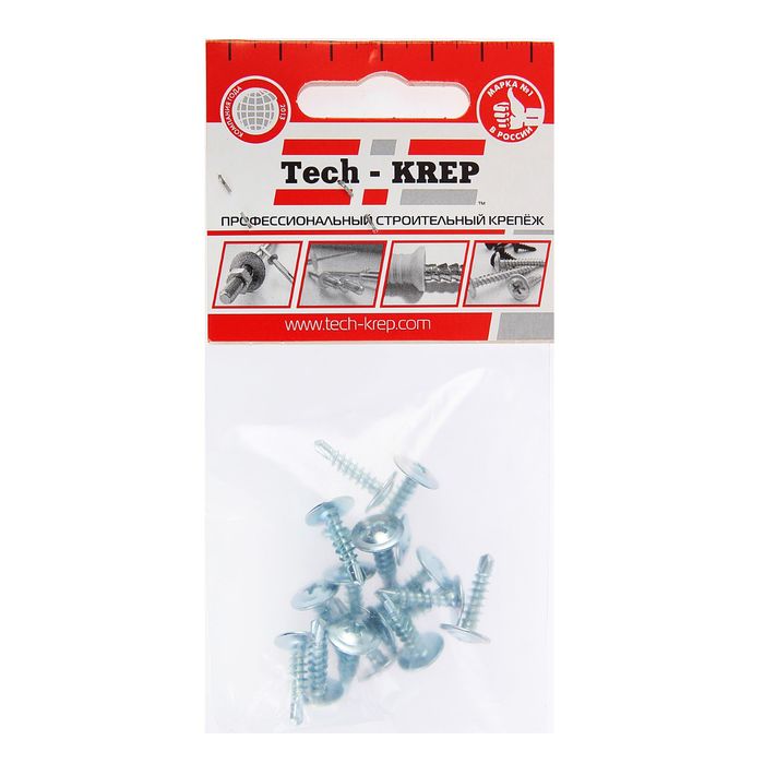 Саморезы с прессшайбой TECH-KREP, ШСММ, 4.2х16 мм, сверло, 16 шт.