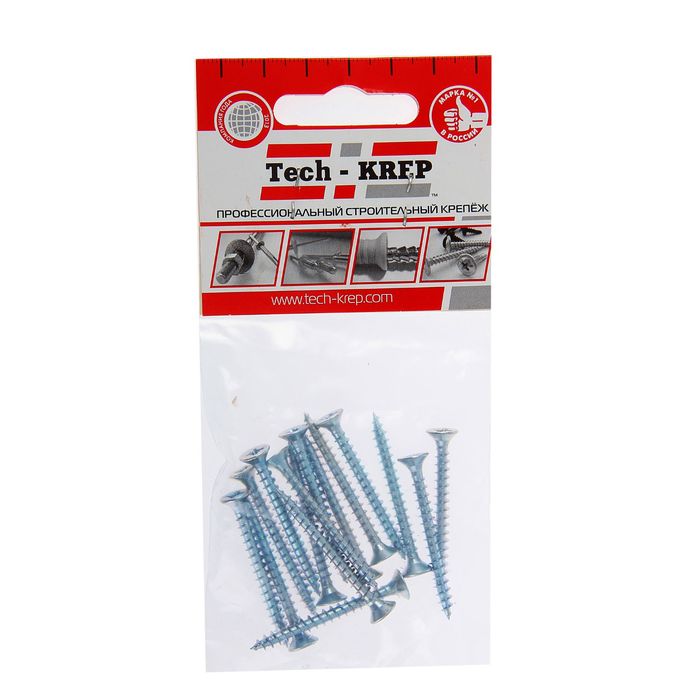 Саморезы универсальные TECH-KREP, ШУц, 4х40 мм, цинк, потай, 15 шт.