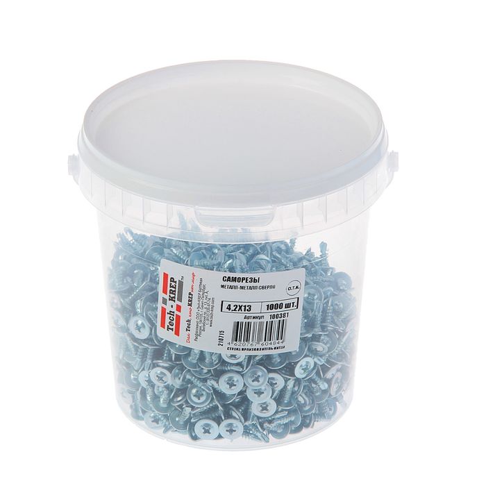 Саморезы с прессшайбой TECH-KREP, ШСММ, 4.2х13 мм, сверло, 1000 шт.