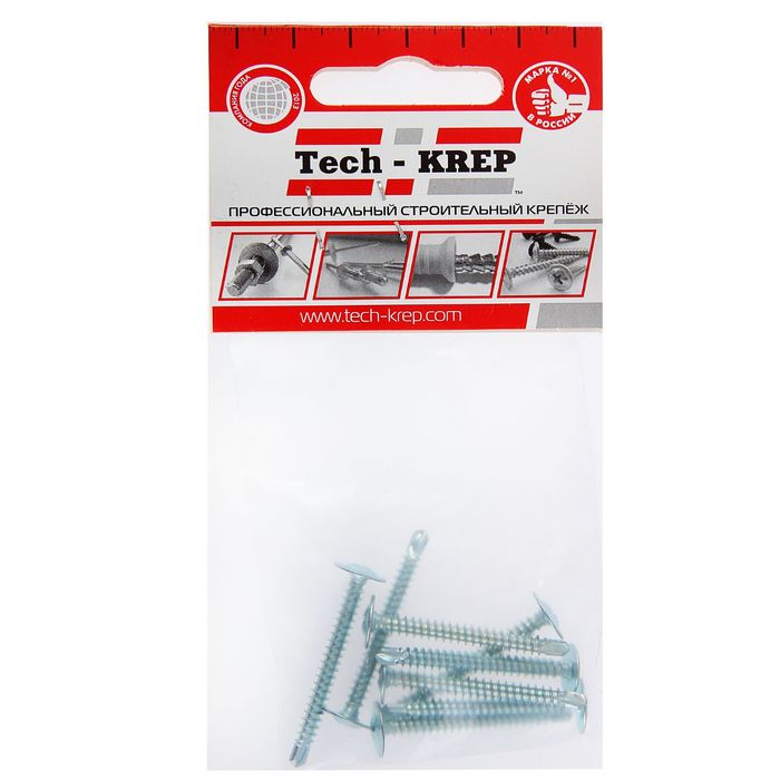 Саморезы с прессшайбой TECH-KREP, ШСММ, 4.2х38 мм, сверло, 8 шт.