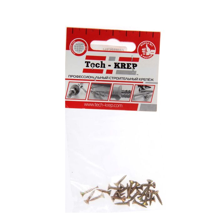 Саморезы универсальные TECH-KREP, ШУж, 2.5х13 мм, жёлтый цинк, потай, 25 шт.