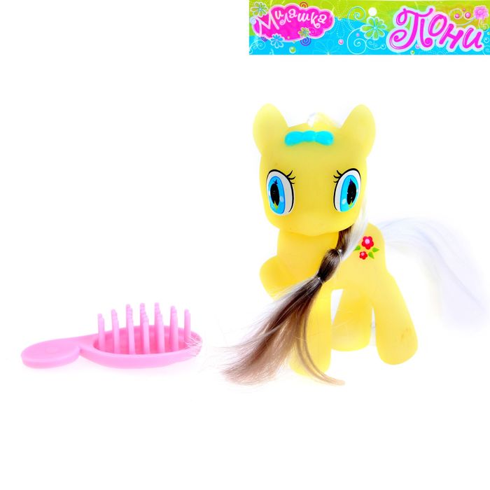 Пони неоновая "Единорожка" с аксессуарами, в темноте светится, МИКС