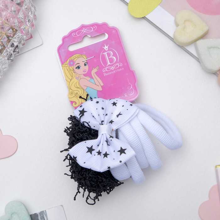 Резинки для волос "Радость" (набор 6 шт.), звёздочки, микс