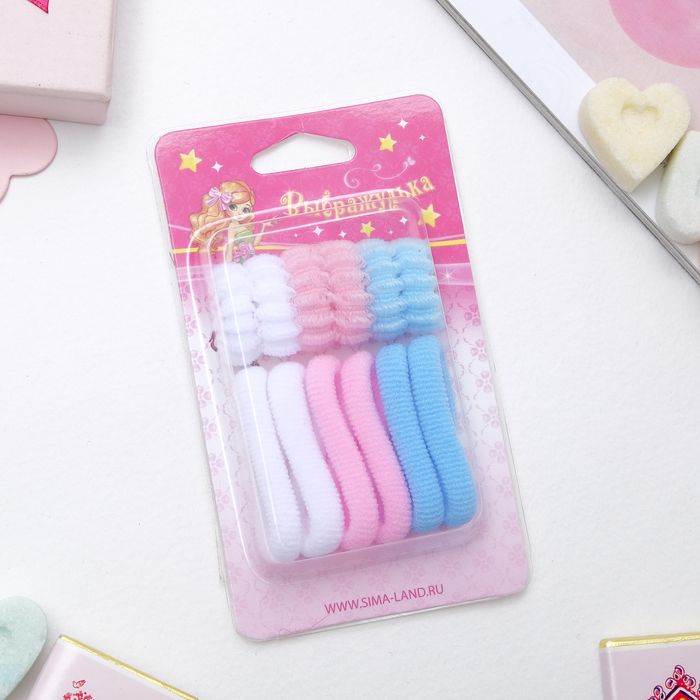 Резинки для волос "Махрушка" (набор 12 шт.), нежность