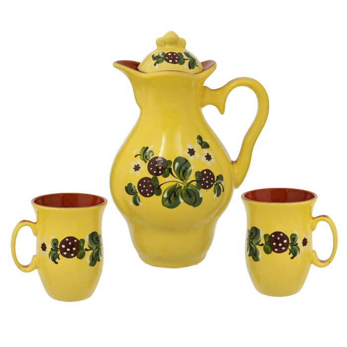 Набор молочный "Вера", 3 предмета, цвет жёлтый