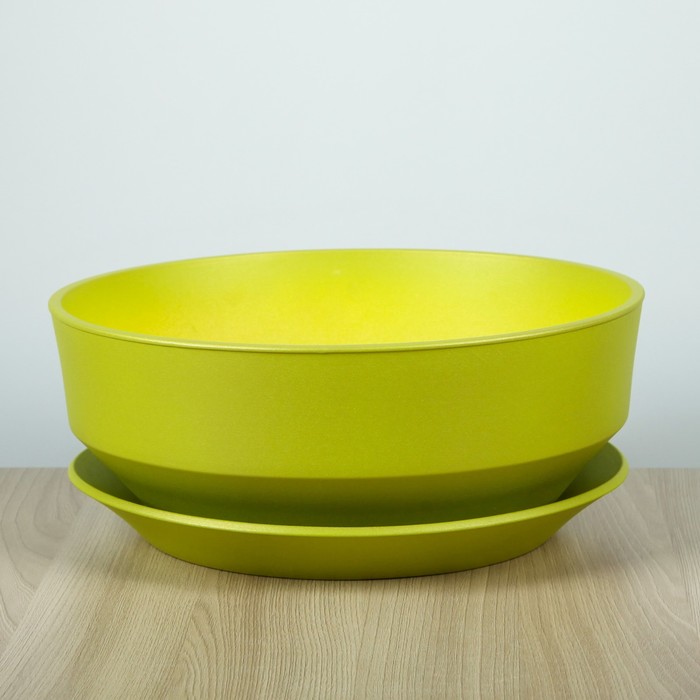 Кашпо "Плошка" глянец, салатовое, 6 л