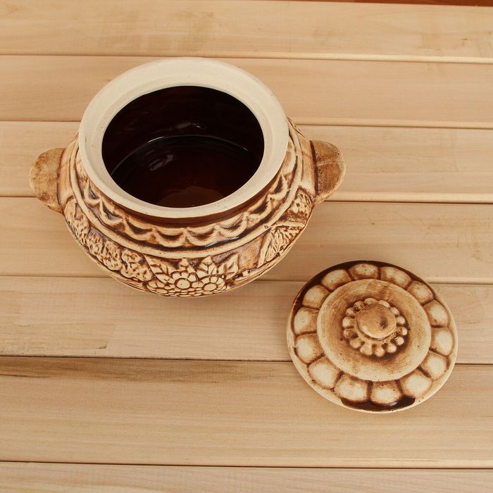 Горшочек для запекания "Колбасница" шамот, надпись, 1,3 л