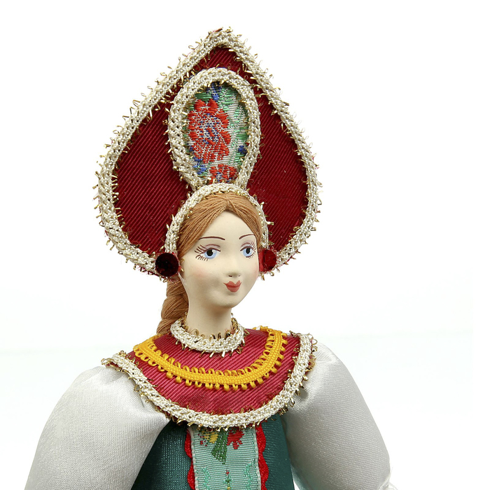 Сувенирная кукла "Девичий праздничный костюм. Владимирская обл. Россия. 18-19 в."