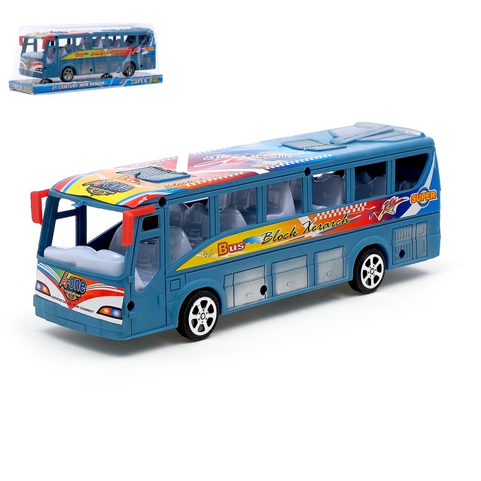 Автобус инерционный "Междугородний", цвета МИКС