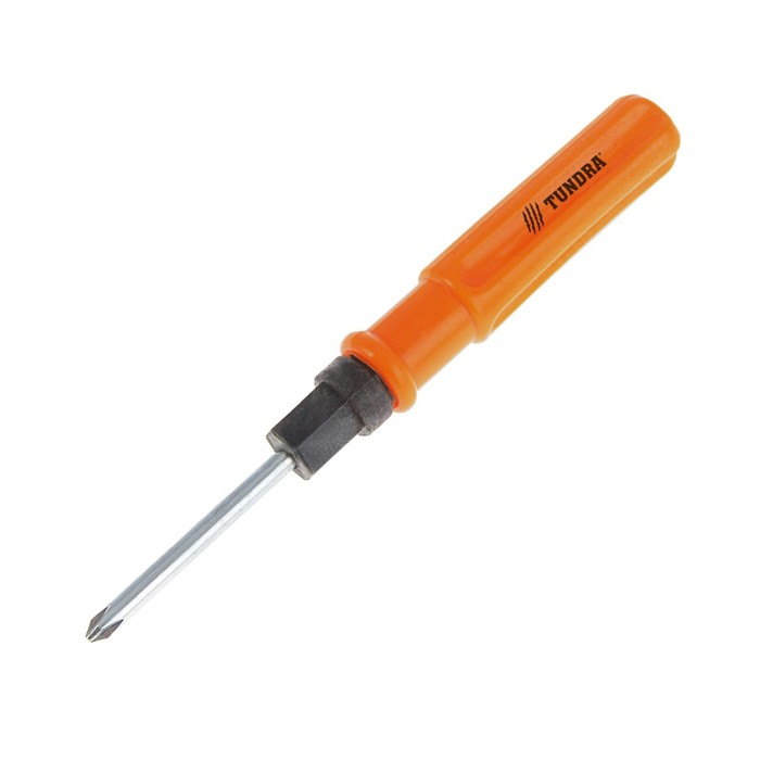 Отвертка 2 в 1 TUNDRA basic, PH2 и SL 6х100 (+/-), пластиковая рукоятка ОРАНЖЕВАЯ