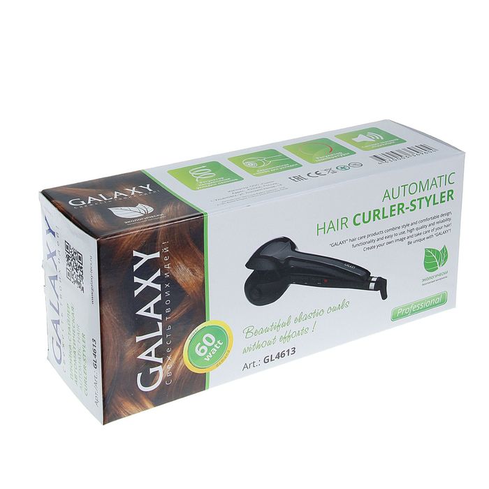 Плойка Galaxy GL 4613, 60 Вт, температура нагрева 210°, керамическое покрытие