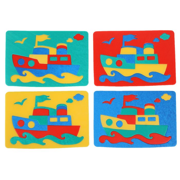Мягкая мозаика "Пароходик", цвета МИКС