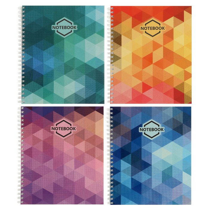 Тетрадь 120 листов клетка "Симфония цвета", картонная обложка, УФ-лак, МИКС