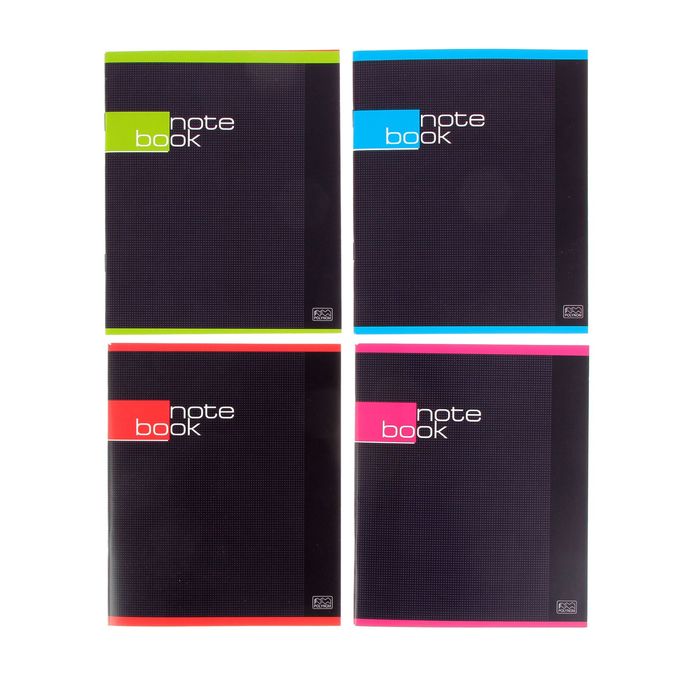 Тетрадь 48 листов клетка "Строгая тетрадь", картонная обложка, выборочный УФ-лак, МИКС