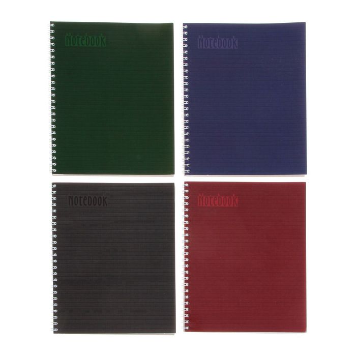 Тетрадь 96 листов клетка на гребне "Классик", УФ-лак, подложка картон 400гр, МИКС