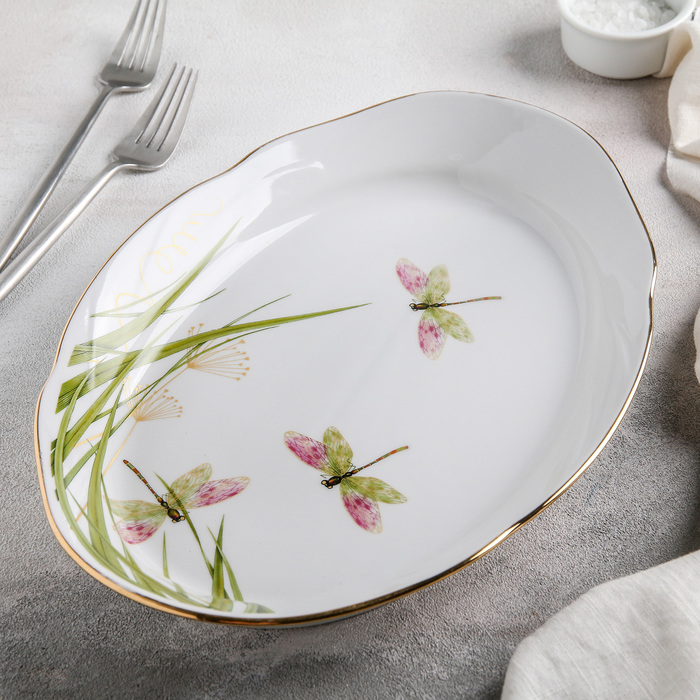 Блюдо овальное 33 см "Стрекоза"