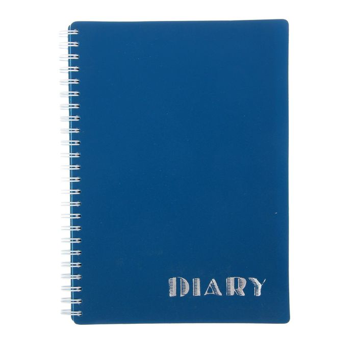 Ежедневник недатированный А5, 128 листов на гребне Diary, пластиковая обложка, тиснение фольгой