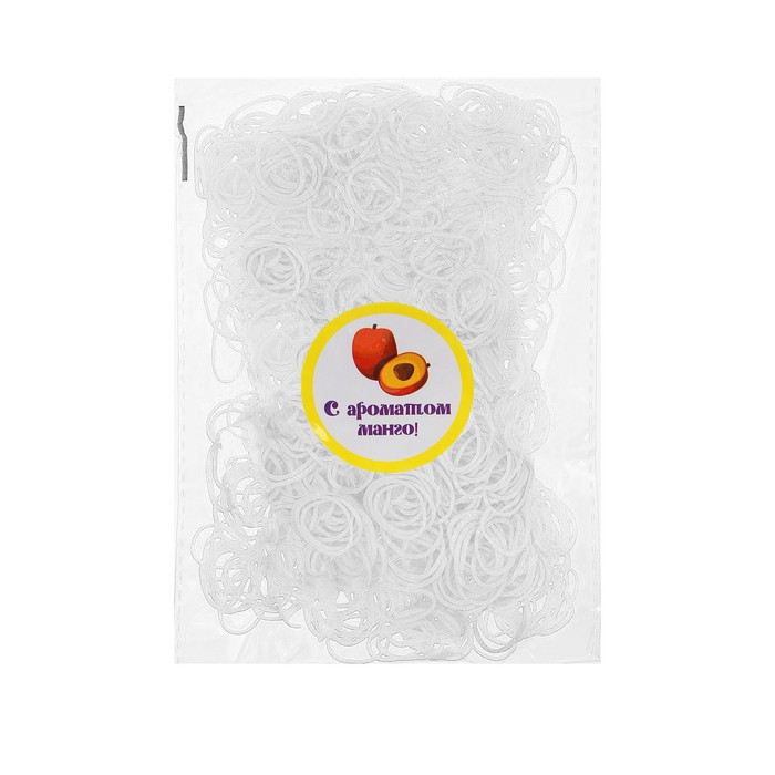 Набор резинок для волос, 200 шт., аромат манго, цвет белый
