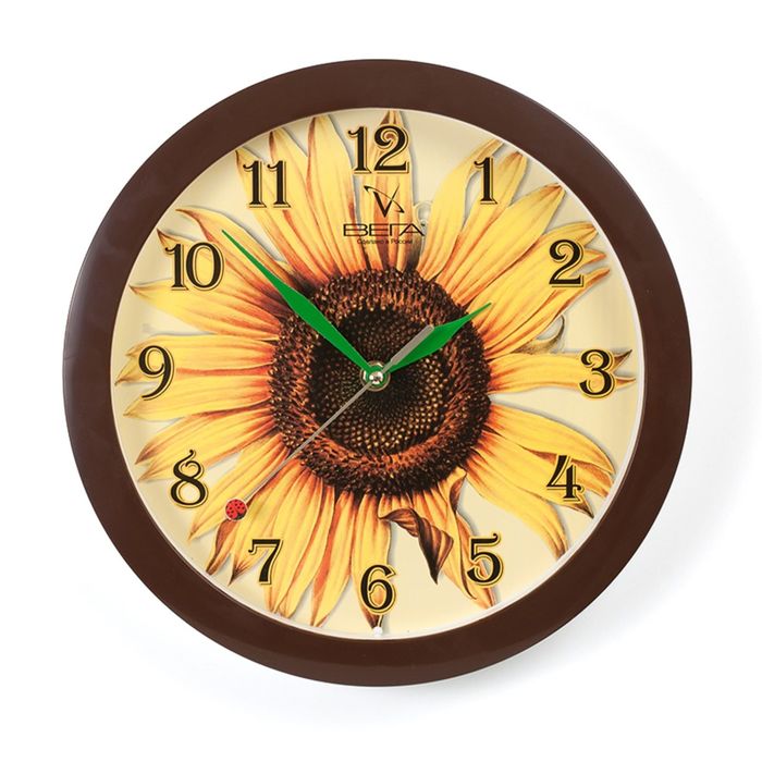 Часы настенные круглые "Подсолнух", кухонные