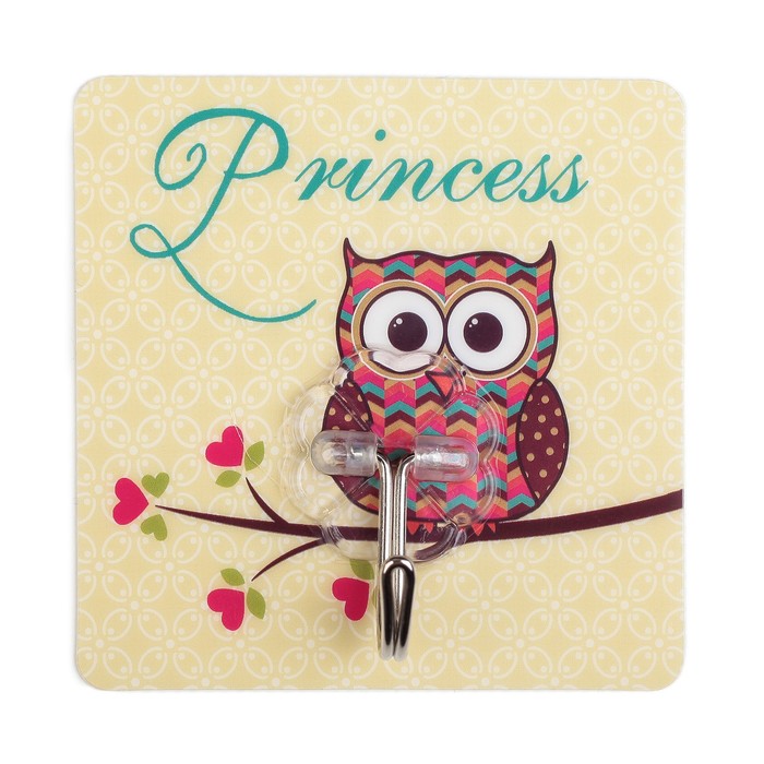 Крючок-наклейка "Сова", цвет МИКС