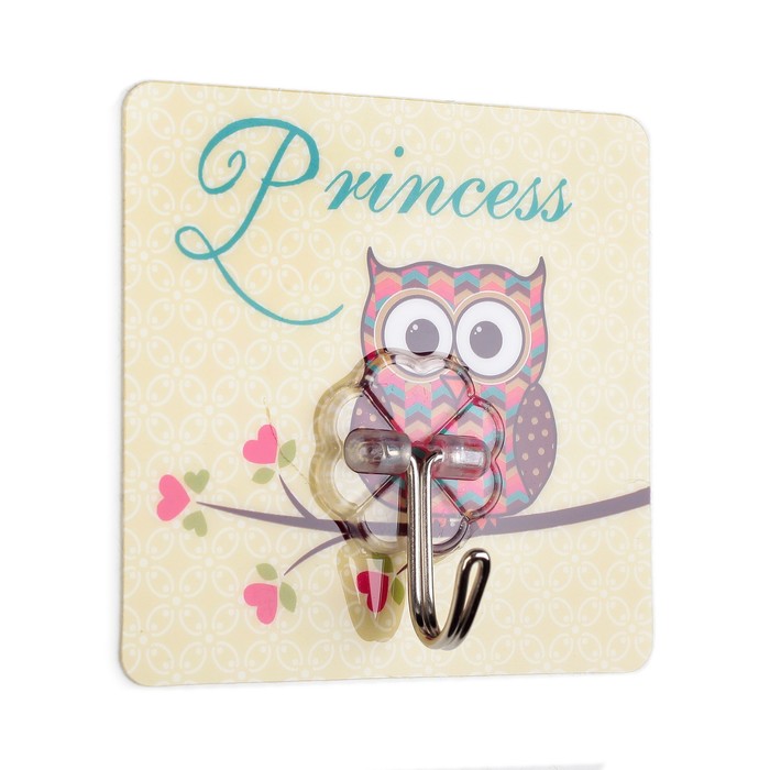 Крючок-наклейка "Сова", цвет МИКС