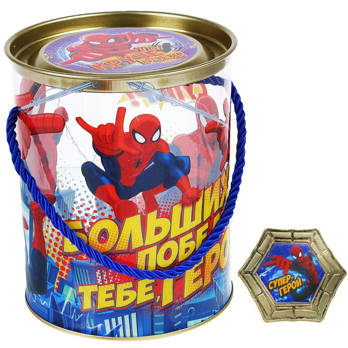Коробка-тубус подарочная "Больших побед", Человек - Паук, + бонус