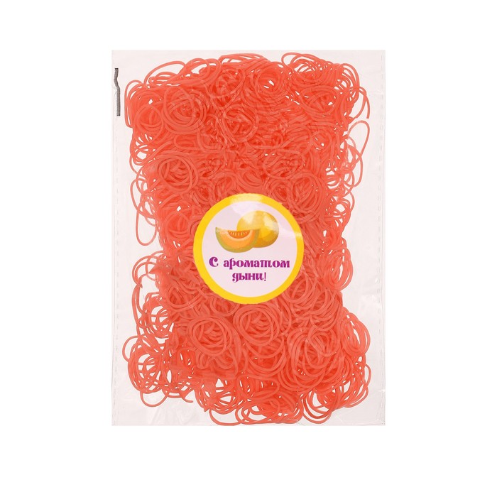 Набор резинок для волос, 200 шт., аромат дыни, цвет оранжевый