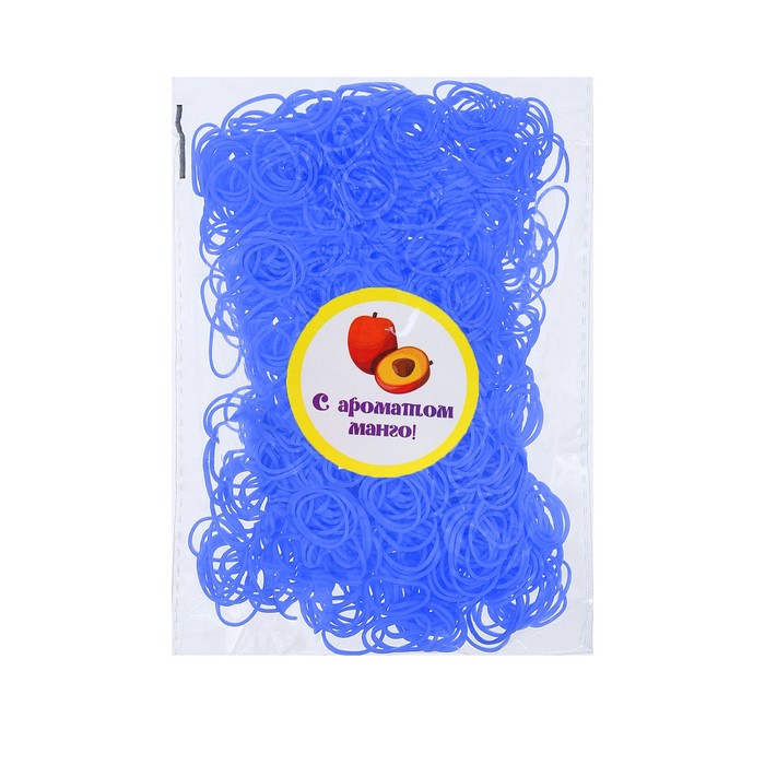 Набор резинок для волос, 200 шт., аромат манго, цвет синий